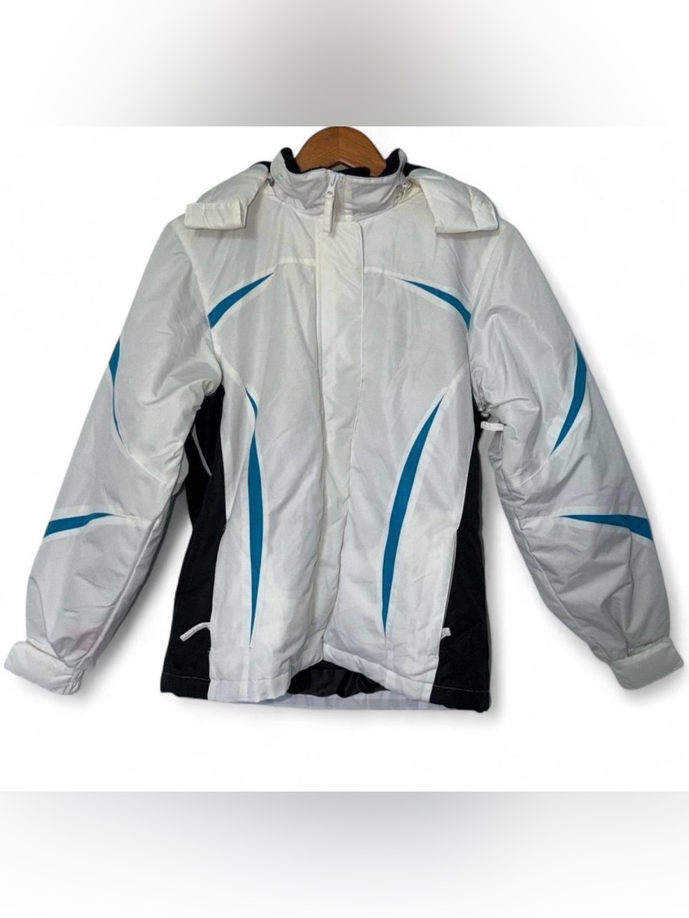 Snozu Blue White Platinum Collection Ski Snowboard Retro Large Winter Parka Coat